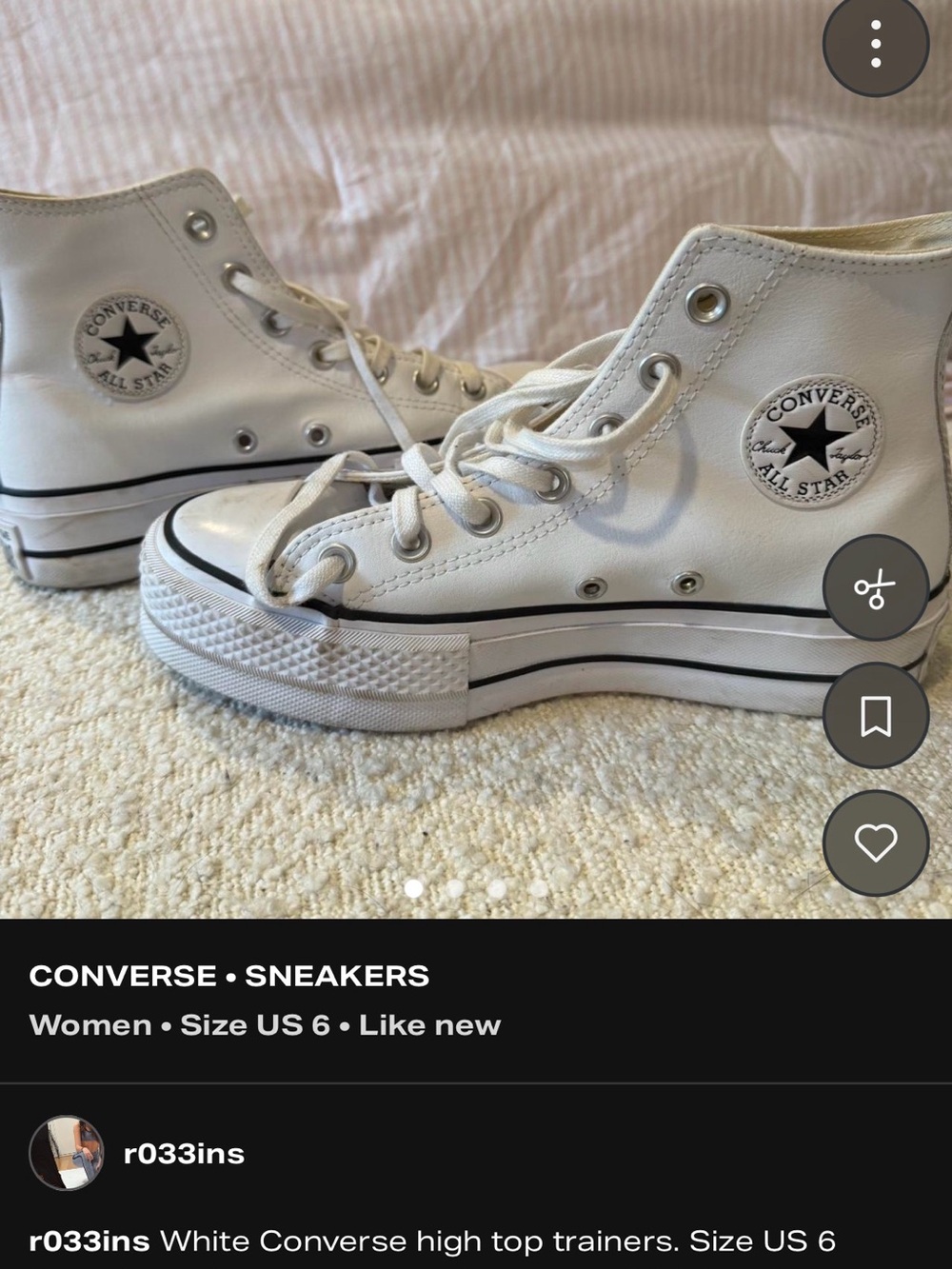 Converse Women’s White High-Top Leather Sneakers